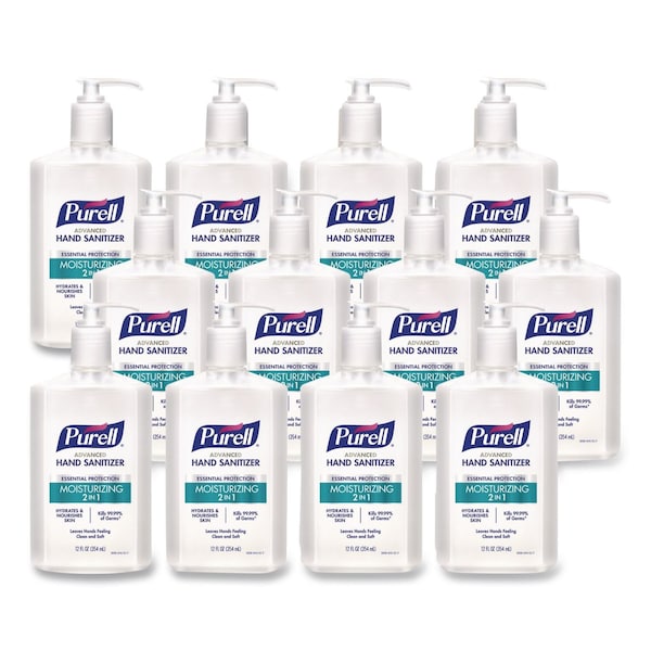Purell Two-in-One Moisturizing Advanced Hand Sanitizer Gel, 12 oz Pump Bottle, Clean Scent, 12PK 3698-12 CT - main