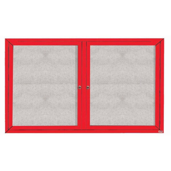 Aarco Outdoor Enclosed Bulletin Board w/ Al Frame, Powder Coated Red, 36''Hx60''W ODCC3660RR - main