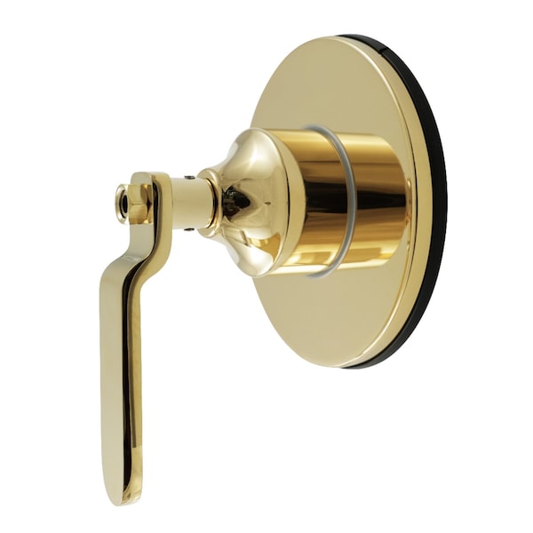 Kingston Brass Single-Handle Three-Way Diverter Valve with Round Trim Kit, Polished Brass KS3032KL - main