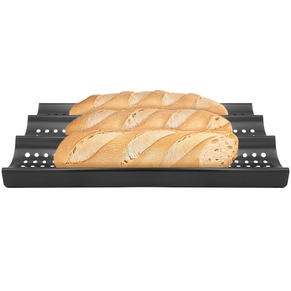 Zenport 3-Loaf Perforated Baguette Nonstick Bread Pan, 16 by 9-Inch 870002 - main