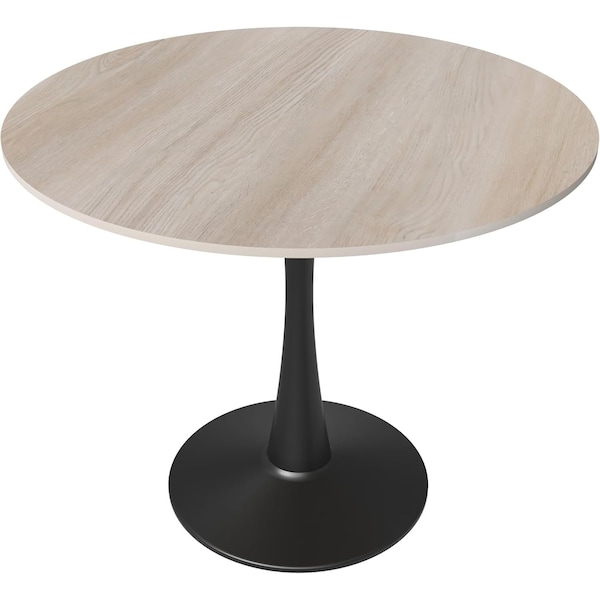 Leisuremod Bristol Modern Round Dining Table - MDF Wood Top with Powder Coated Steel Base BTBL-31NWST - main