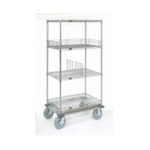 Tosafos Wire Shelf Dolly Truck with Pneumatic Wheels, Chrome - 18 x 60 x 69 in. TO665894 - main