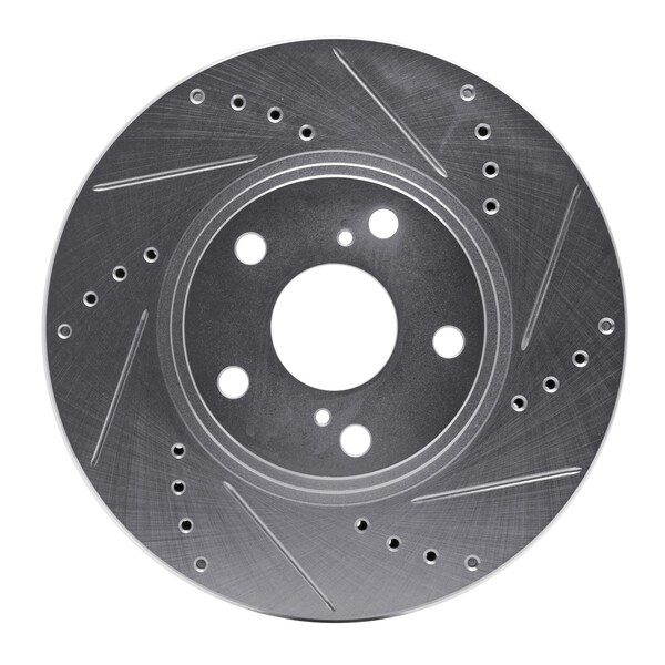 Dynamic Friction Co DFC Brake Rotor - Drilled and Slotted - Silver 631-76055R - main