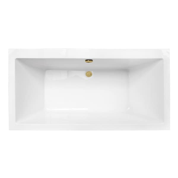 Kingston Brass 66-Inch Acrylic Rectangular Double Ended Freestanding Tub with Overflow/Drain Assembly VTSQ663422M2 - main