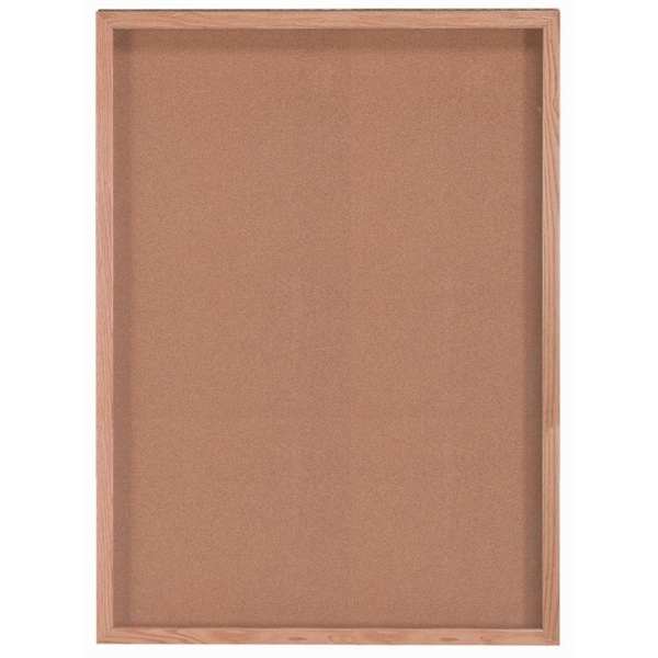 Aarco Souvenir and Memorabilia Display Case Natural Oak 36"x48" OBC3648S - main