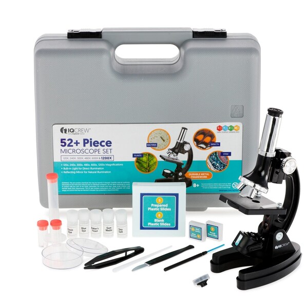 Amscope IQCrew By Kids Children Biological Compound Microscope Kit 120X-240X-300X-480X-600X-1200X w/Metal A M30-ABS-KT51 - main