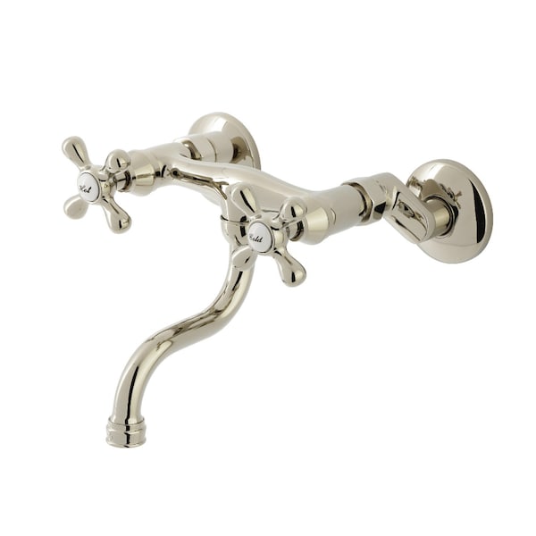 Kingston Brass Double-Handle Wall Mount Bathroom Faucet, Polished Nickel KS2116AX - main