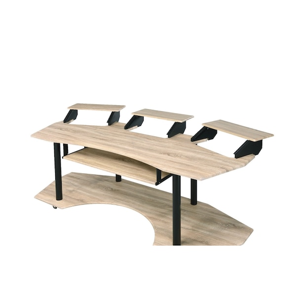 Homeroots 83" Natural and Black Music Recording Studio Desk 491454 - main