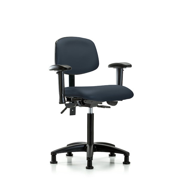 Blue Ridge Ergonomics Chair, Vinyl, Med Bench, AA Glides, Nav, 6-Way Adjustable, 22" to 29" Height, Imperial Blue BR-VMBCH-RG-T0-A1-NF-RG-8582 - main