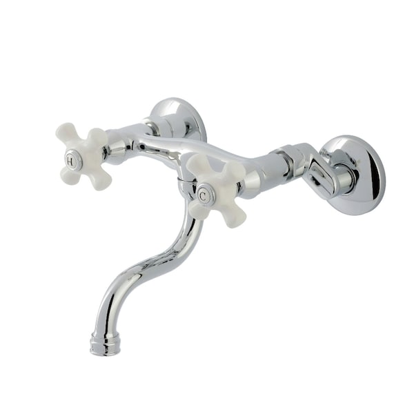 Kingston Brass Double-Handle Wall Mount Bathroom Faucet, Polished Chrome KS2111PX - main