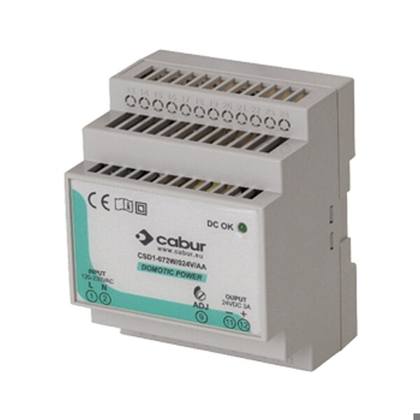 Automation Systems Interconnect 24 Vdc, 72W DIN Rail Power Supply, Low Profile, Compact, 120Vac Input, 24Vdc, 3A Output XCSD1072W024VAA - main