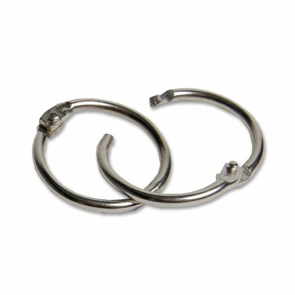 Charles Leonard Loose Leaf Rings, Snap Closure, Nickel Plated, 0.75", 100/Bx, PK2 R19 - main