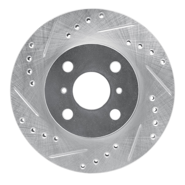 Dynamic Friction Co DFC Brake Rotor - Drilled and Slotted - Silver 631-76056L - main