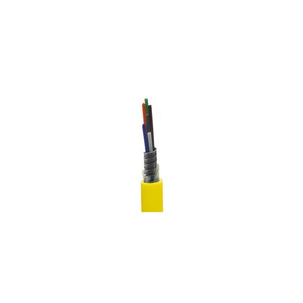 Cable Wholesale Armored 6 Strand Indoor Fiber Optic Distribution Cable, OS2 9/125 Singlemode, Corning Optical 20F2-006NF - main