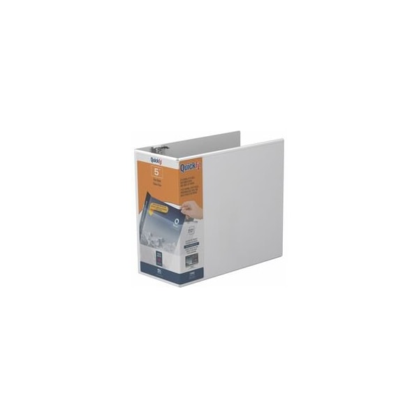 Quickfit View Binder, 3-Ring Binder, Angle D Ring, 5 Inch, White - 5in Binder Capacity - 8 1/2in x 11in 870700 - main