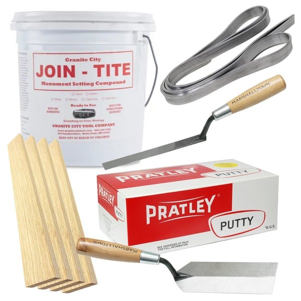 Join-Tite Professional Dark Grey Monument Repair Kit. Set Includes: Gallon (16lbs) Monument Setting Compound, MRK-DGp - main