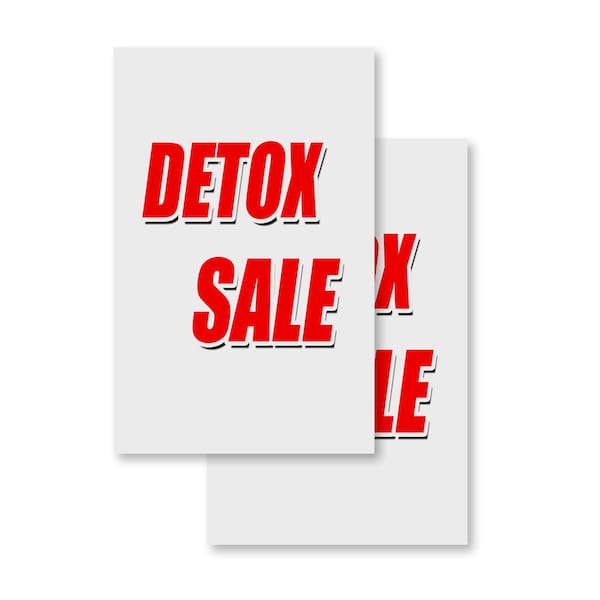 Signmission Detox Sale, Vinyl Decals Only 24 Inch x 36 Inch, Vinyl Decal, 2PK DSB-2436-2PACK-Detox Sale - main