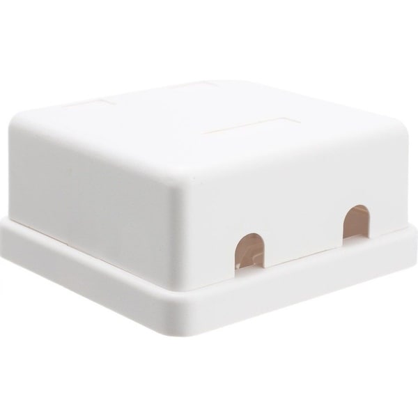 Cable Wholesale Blank Surface Mount Box for Keystones, 2 Port, White 300-314DE - main