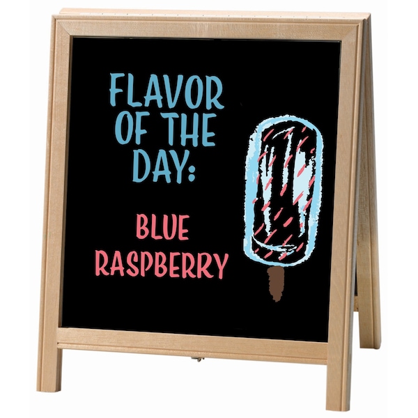 Aarco Table Top A-Frame, Black Markerboard, Solid Oak Frame w/ Clear Lacquer Finish, 12''Hx14''W TA-11 - main