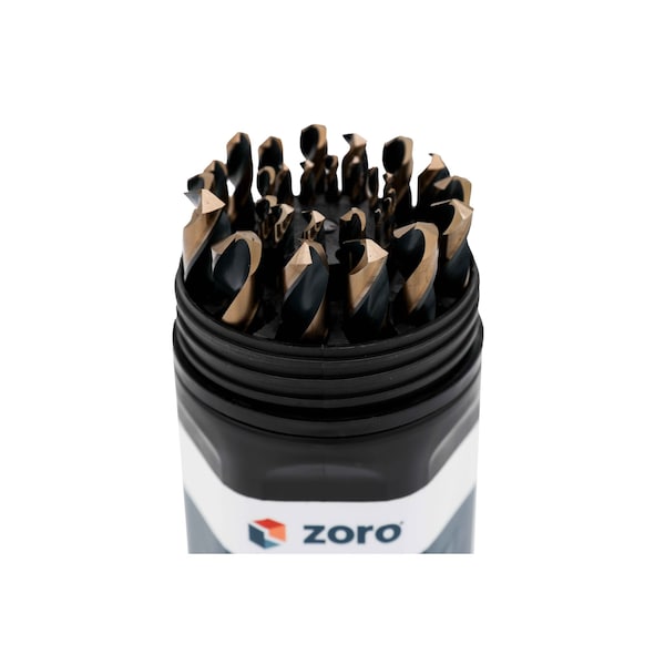 Zoro 29-Piece Heavy-Duty Jobber Length Drill Bit Set, M2 Premium