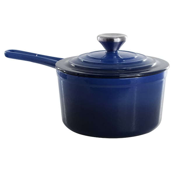 Megachef 2 Quart Enameled Cast Iron Sauce Pan in Gradient Dark Blue 750124517M - main