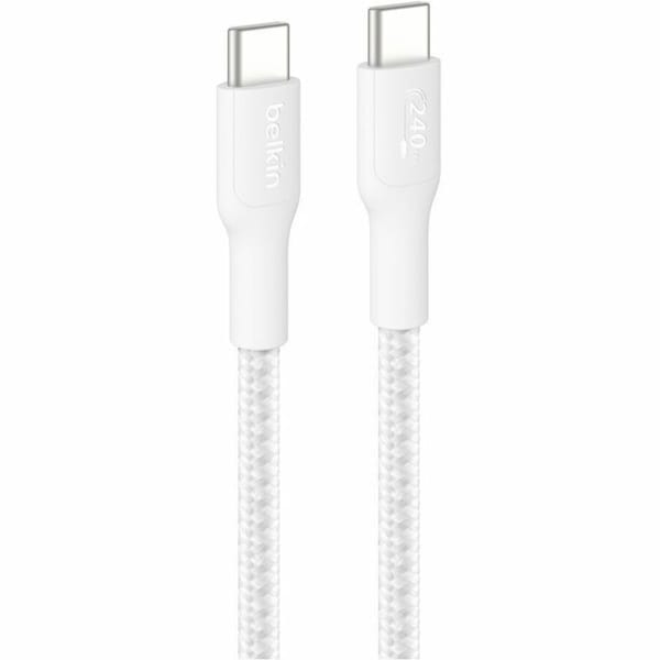 Belkin C - C CBL 240W 2.0, BRAIDED PCR, 1M, WHITE CAB025FQ1MWH - main