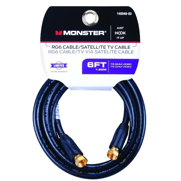 Monster Cable Just Hook It Up 6 ft. Video Coaxial Cable 140048-00 - main