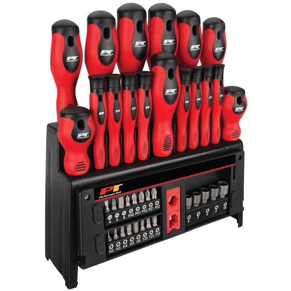 Performance Tool 39 pc. Screwdriver Set, Screwdrivers, Bits, Magnetic, Rack W1727 - main