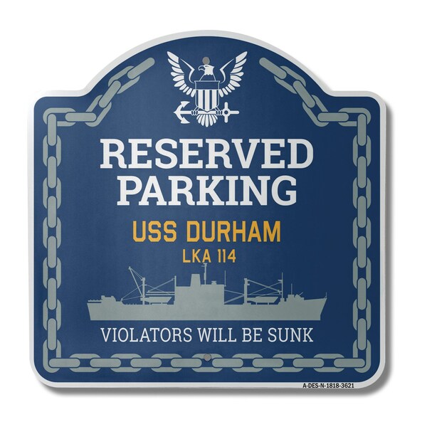 Signmission USS DURHAM LKA 114, 18 Inch x 18 Inch, Heavy Gauge Aluminum A-DES-N-1818-3621 - main