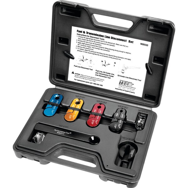Performance Tool 7 pc. Fuel Line Disconnect Set, Color Coded, Aluminum, Ford Chrysler GM W89330 - main