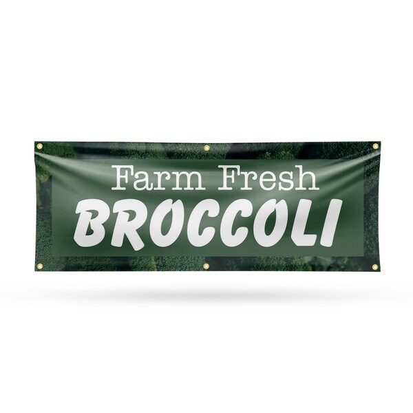 Signmission Farm Fresh Broccoli, 24 Inch x 72 Inch, Vinyl Banner B-72-30581 - main