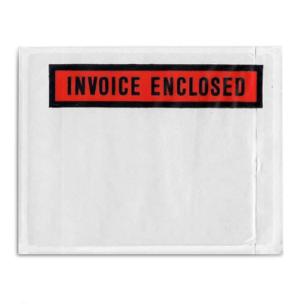 Wod Tape Printing Pouch Envelope Clear with Invoice Enclosed 1/4 Face Imprint, 1000PK WOD PSEI4555S-00250-1000-BO - main