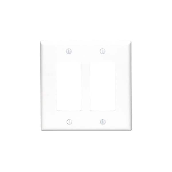 Leviton Decora Wallplate, Midway Size, Gang 2, Light Almond 80609-T - main