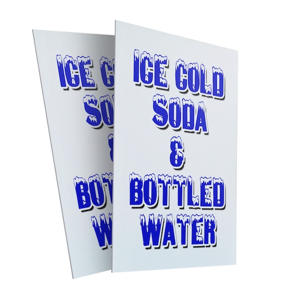 Signmission Ice Cold Soda & Bottled Water, Plastic Signs Only 24 Inch x 36 Inch, Corrugated Plastic, 2PK CSB-2436-2PACK-IceColdSoda&BottledWater - main