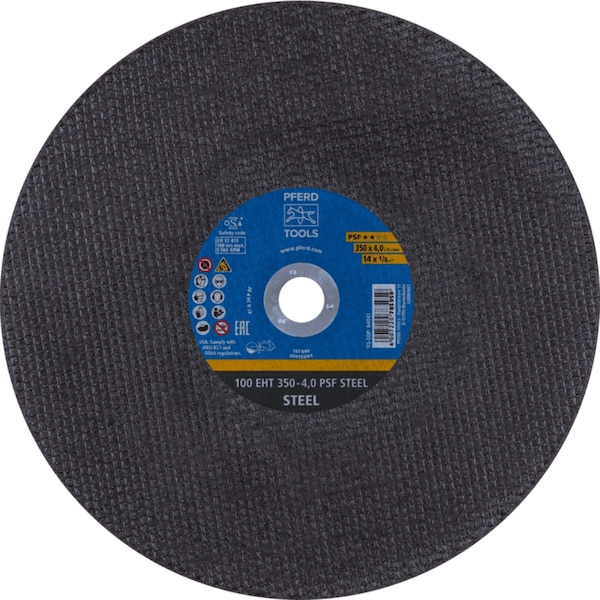 Pferd Portable Cut-Off Wheel, 14 in x 1/8 x 1, PSF CHOP STEEL, P, Aluminum oxide, 10PK 64041 - main