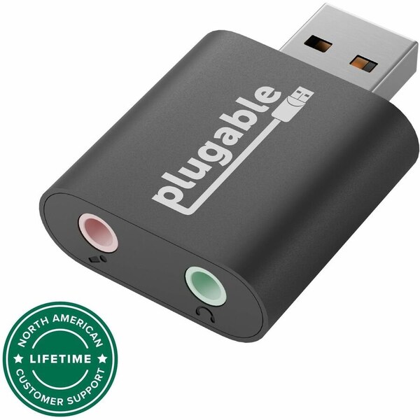 Plugable Technologies USB AUDIO ADAPTER WITH 3.5MM SPEAKER-HEADPHONE AND MICROPHONE JACK, ADD AN EXTER USB-AUDIO - main