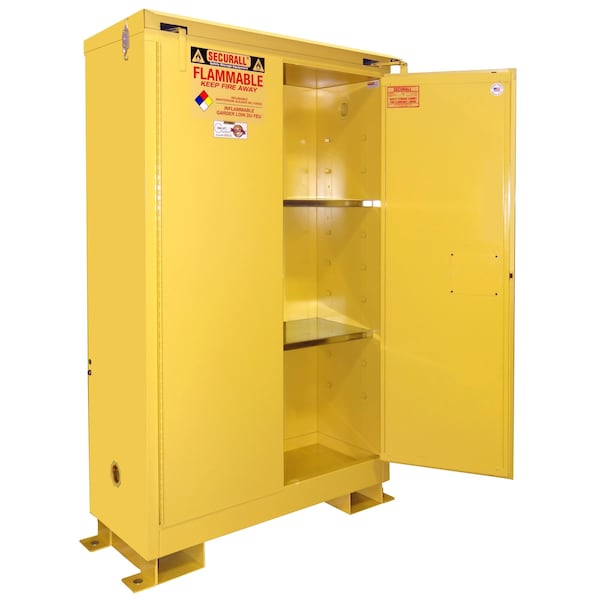 Securall Hazardous Material Storage Cabinet, 60 gal, 2 Shelves, Steel, 31 in W x 71 in H x 31 in D A360WP1 - main