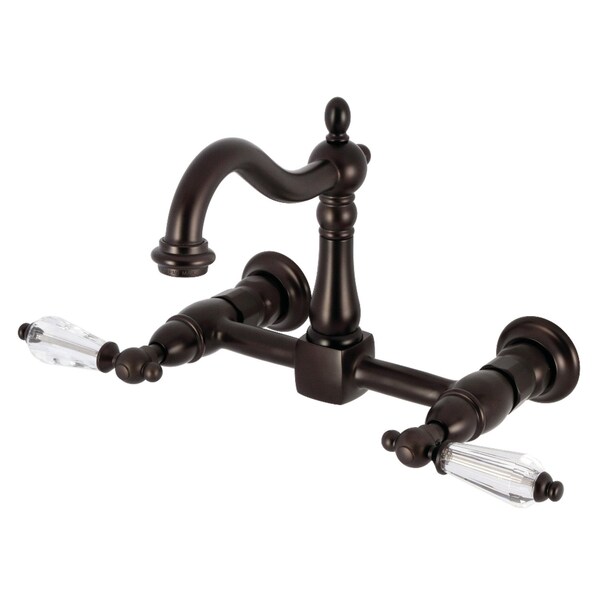 Kingston Brass Two-Handle Wall Mount Bridge Kitchen Faucet, Oil Rubbed Bronze KS1265WLL - main
