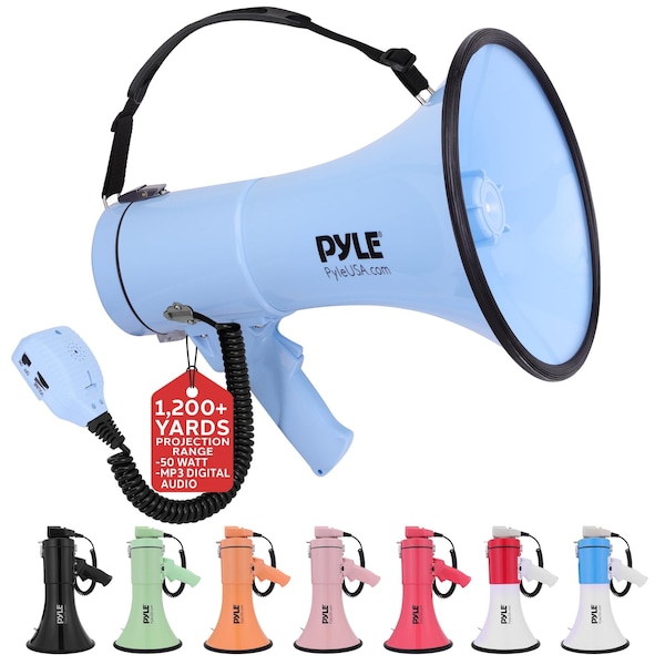Pyle 50W Megaphone Bullhorn PMPRA514BL - main