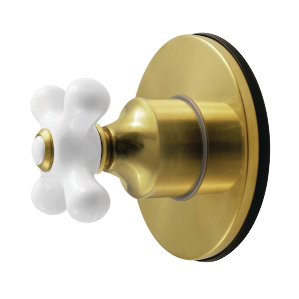 Kingston Brass Single-Handle Six-Way Diverter Valve with Round Trim Kit, Brushed Brass KS4037PX - main
