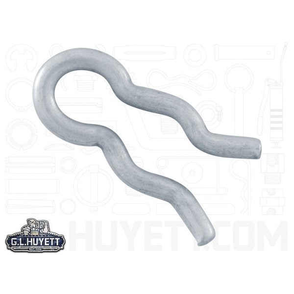 Huyett Hair Pin, Zinc Plated Spring Steel, 0.028 in Wire Dia x 0.484 in Length BPXZ-413 - main
