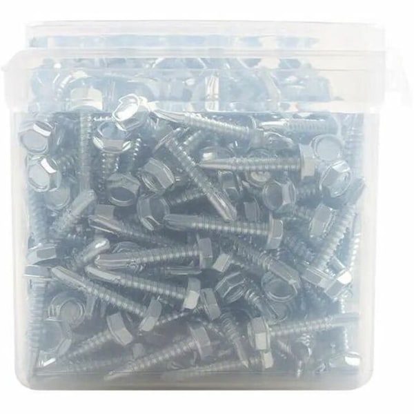 Dottie Self-Drilling Screw, #10-16 x 1 in, Zinc Plated Steel Flange Hex Head External Hex Drive, 400 PK TEKHT101 - main