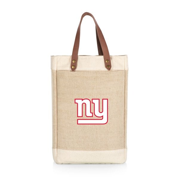 Picnic Time Family Of Brands New York Giants - Pinot Jute 2 Bottle Insulated Wine Bag, (Beige) 539-02-187-214-2 - main