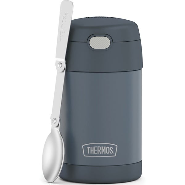 Thermos 16-Ounce FUNtainer Vacuum-Insulated Stainless Steel Food Jar with Folding Spoon (Stone Slate) F31101SL6 - main