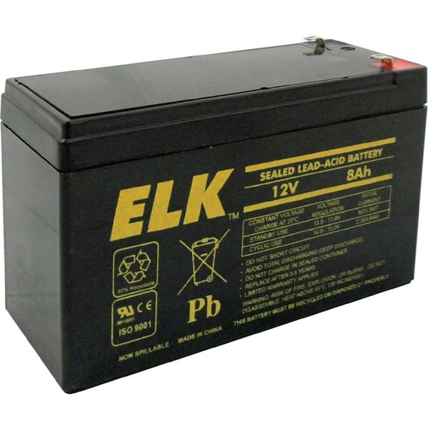 Elk Products ELK Sealed Lead Acid Battery, 12 V 8Ah ELK1280 - main