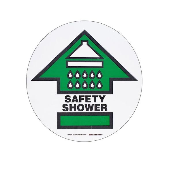 Brady Floor Safety Shower Sign, 17in Dia x 0.011in D, Polyester 104487 - main