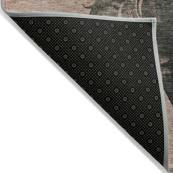 Homeroots 5' X 8' Rust And Charcoal Horse Washable Indoor Outdoor Area Rug 618662 - main