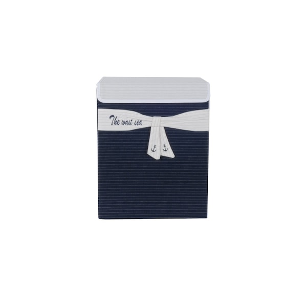 Homeroots 12" Blue Fabric Basket 364161 - main