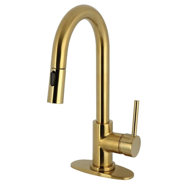 Kingston Brass Single-Handle Pull Down Sprayer Bar Faucet, Brushed Brass LS2463DL - main