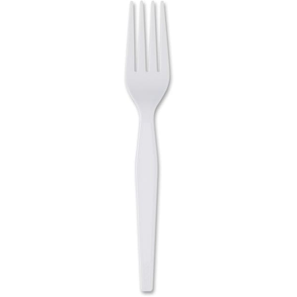 Dixie Plastic Cutlery, Heavyweight Fork, White, 1000PK FH217 - main